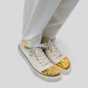 Golden Toe High-Top Canvas Shoes, Hot-Selling in Spring and Summer, Fashionable and Versatile, Men's and Women's Shoes, Couple Models, Export, Antibacterial and Deodorant