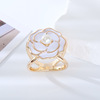 Korean spring personality natural simple three -ring silk scarf buckle creative versatile diamond chest flower dual -use scarf buckle brooches