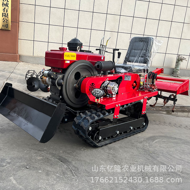 35马力乘坐式履带微耕机 水旱两用耕地拖拉机 果园开沟施肥除草机