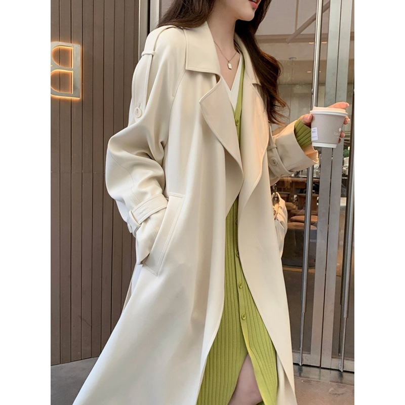 2025新款白色今年中长款风衣女感风衣外套女春秋流行垂感新款|undefined