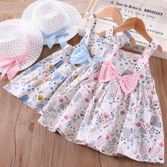 Children's Summer 2022 New Sweet Blouse Dress Princess Skirt with Butterfly Petal Decoration for Dropshipping