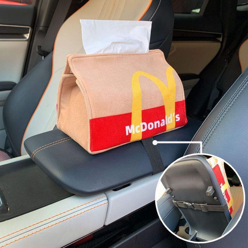 マクドナルドティッシュバッグ漫画生地紙箱収納ボックスホームダイニングテーブル寝室オフィスクリエイティブティッシュボックス|undefined