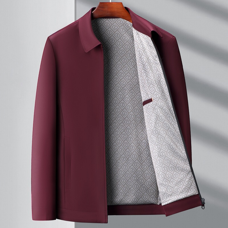 Brand Jacket for Men, Middle-Aged Casual Style with a Turn-Down Collar, Executive Business Wear, New Spring 2026 Model, Dad-Style Jacket