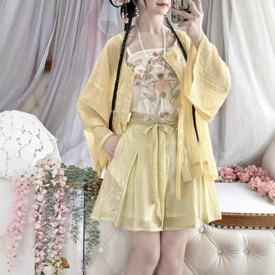 Оригинальный Hanfu женский 2025 новая рубашка с круглым вырезом