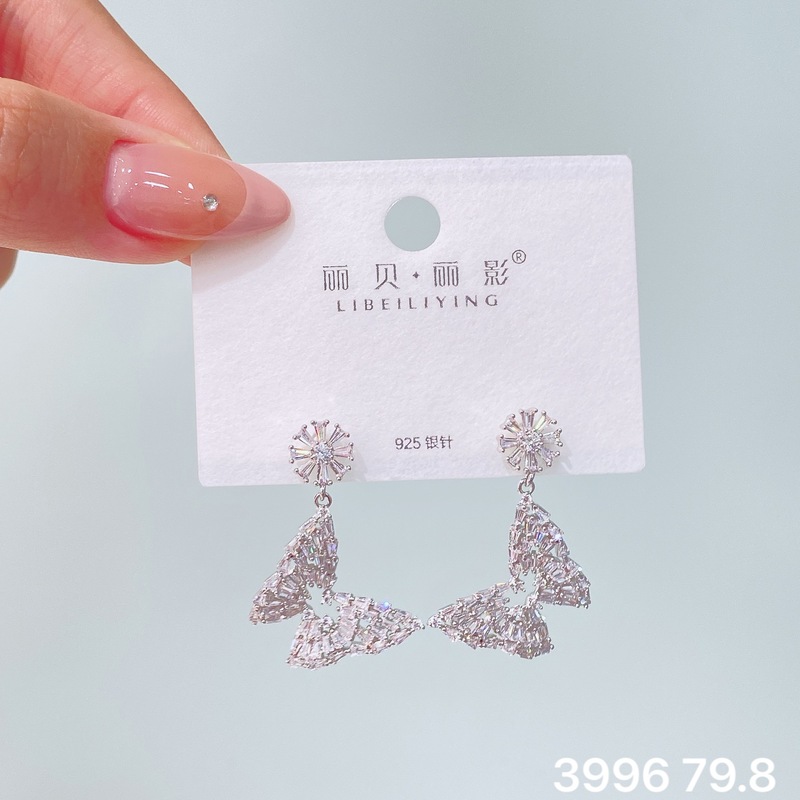 丽银丽贝丽影新款欧美时尚超闪锆石耳钉气质名媛风高级感轻奢耳饰|undefined