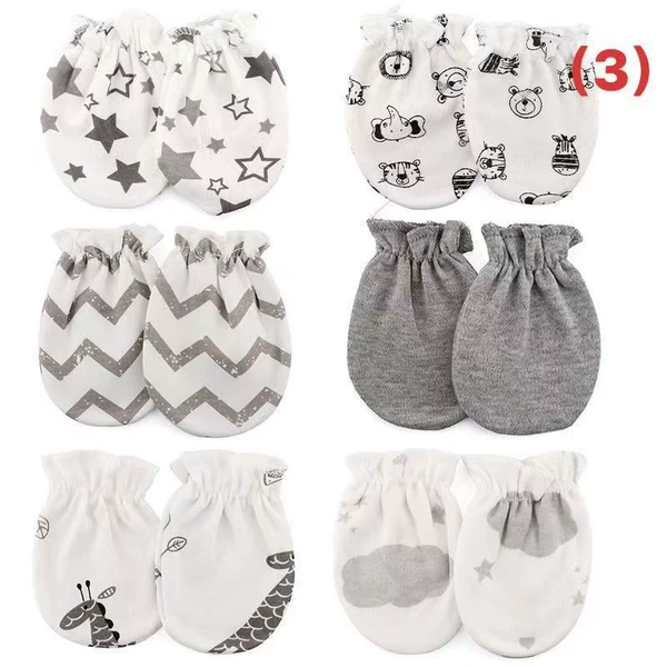 (Pentagram + coffee stripes + gray zebra + stars and moon + gray + black lion) 6-color combination inner gloves