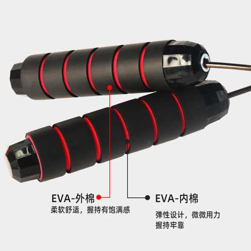 Factory direct supply of weight-bearing double-bearing skipping rope for adults, students and children, high school entrance examination steel wire skipping rope wholesale