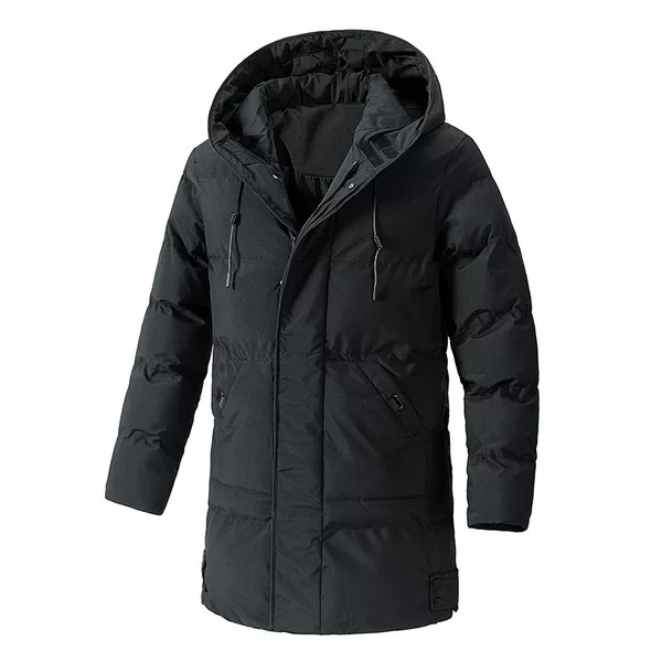 Mid-Length Cotton-Padded Jacket for Men, Large Size, Cross-Border Winter Loose Hooded Cotton-Padded Jacket, Warm and Thickened down Cotton-Padded Jacket Manufacturer