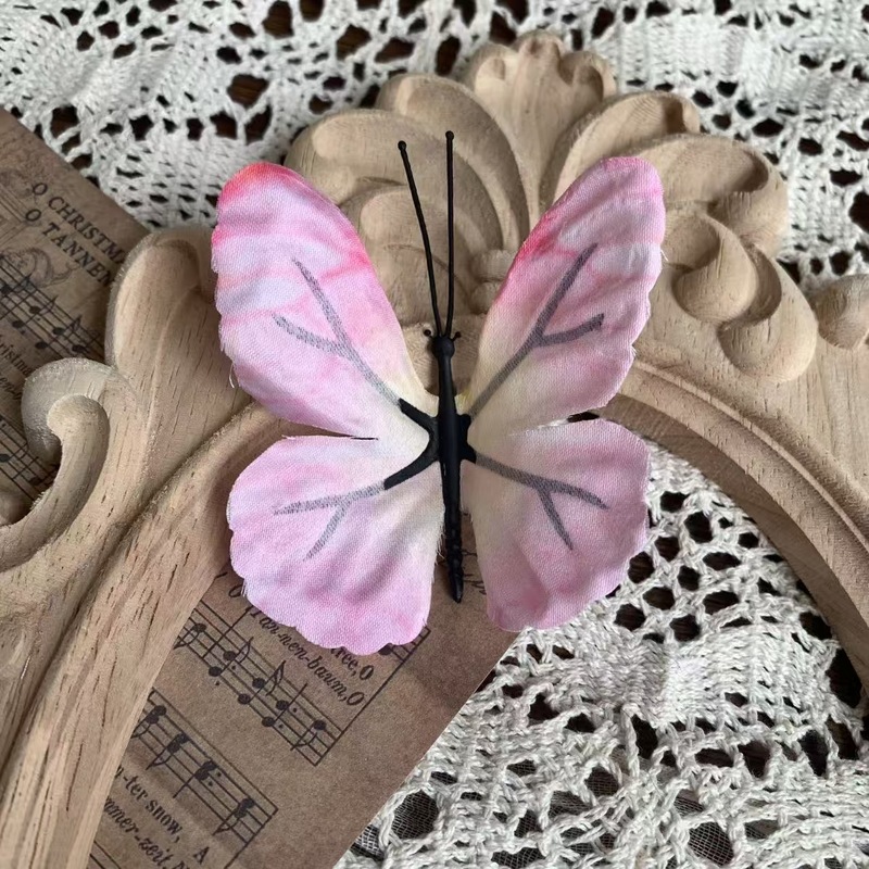 蝴蝶花头 枯枝蝴蝶 背景墙DIY拍照道具假花 写真馆立体蝴蝶仿真花|undefined