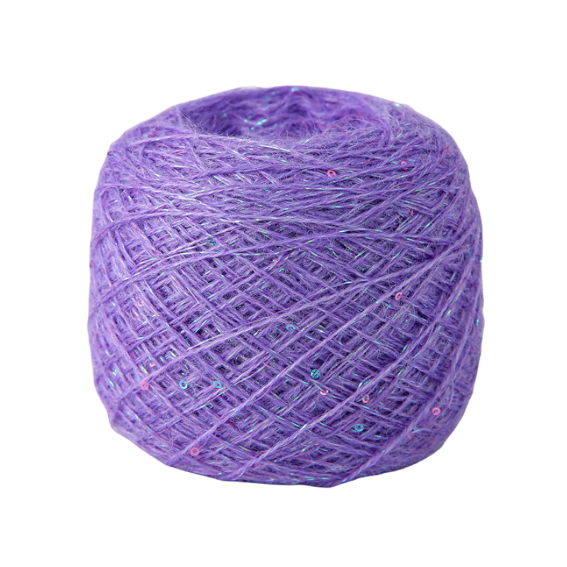 珠片纱28支珠片安迪绒花式纱20%腈纶20%锦纶35%涤纶5%亮片纱线