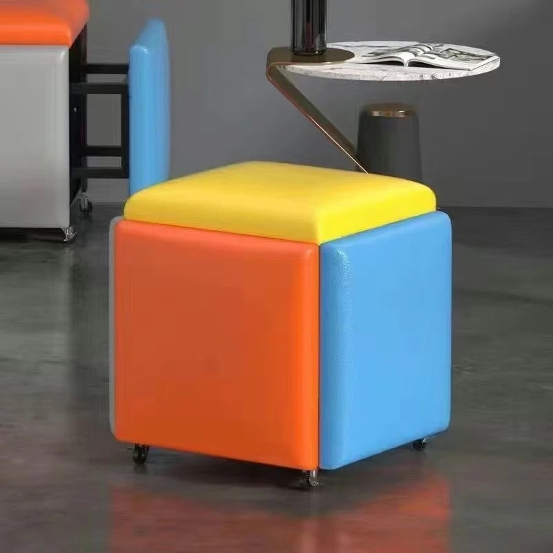 ルービックキューブコンビネーションスツール家庭用積み重ね可能なソファ小さなスツールリビングルームコーヒーテーブル多機能収納スクエアスツールベンチ|undefined