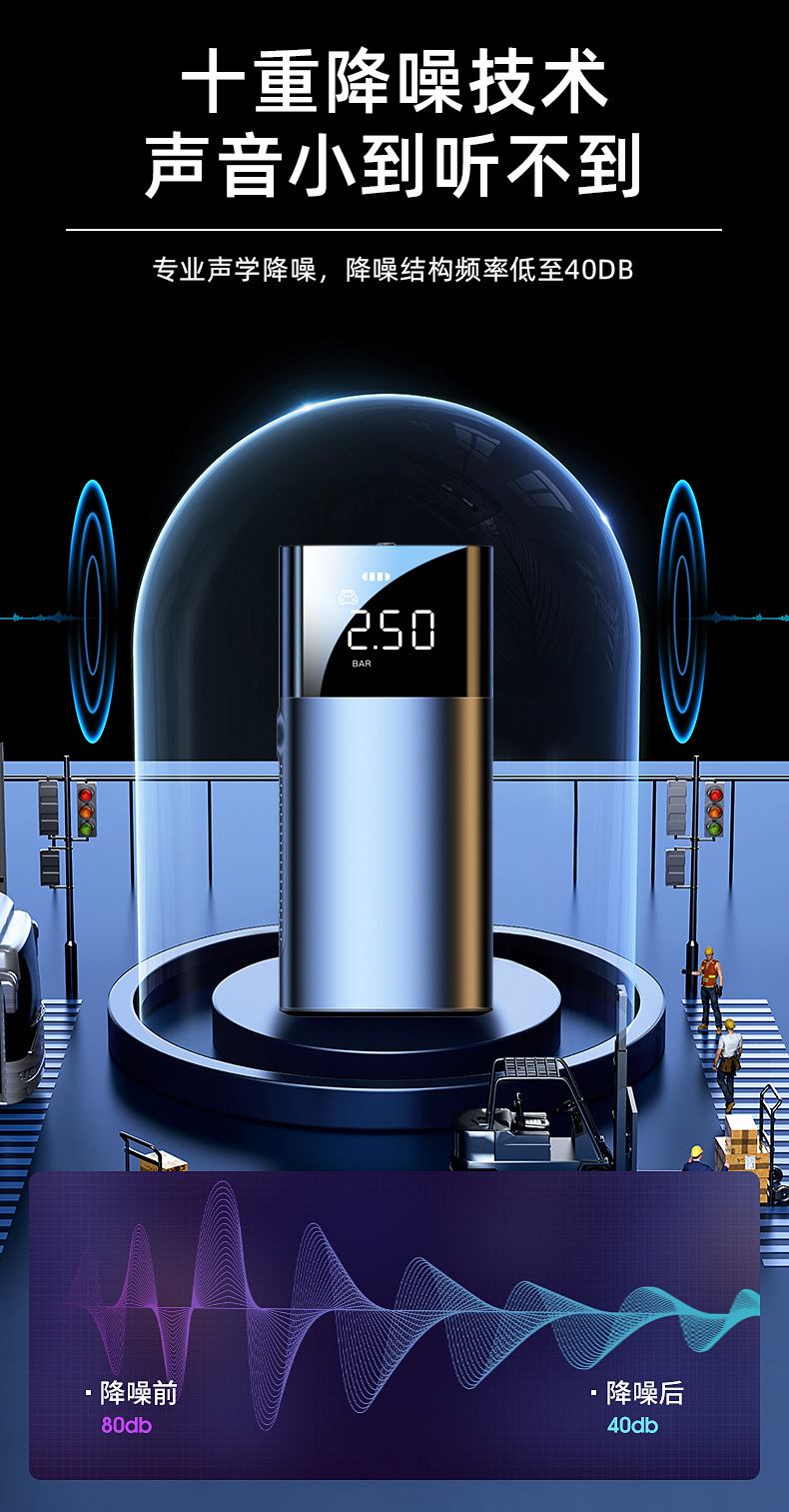 2025 new car inflator digital display cross-border wireless inflator car tire inflator factory direct supply
