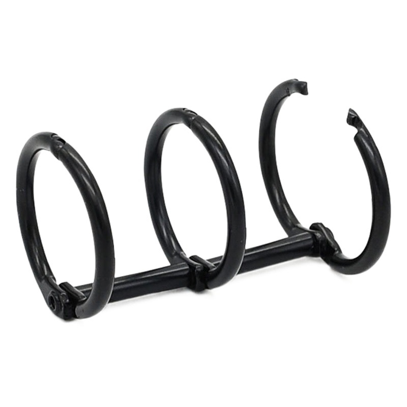 Los fabricantes suministran de metal negro de tres anillos de hojas sueltas anillo de bricolaje de tres agujeros de escritorio calendario vinculante anillo de tres anillos