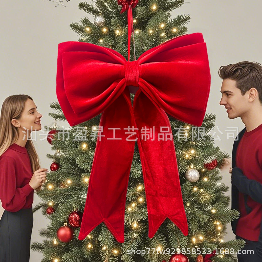 Украшение для свадебной комнаты, украшение для рождественской елки, большой красный бархатный бант, украшение для магазина, украшение для витрины торгового центра, украшение для стены