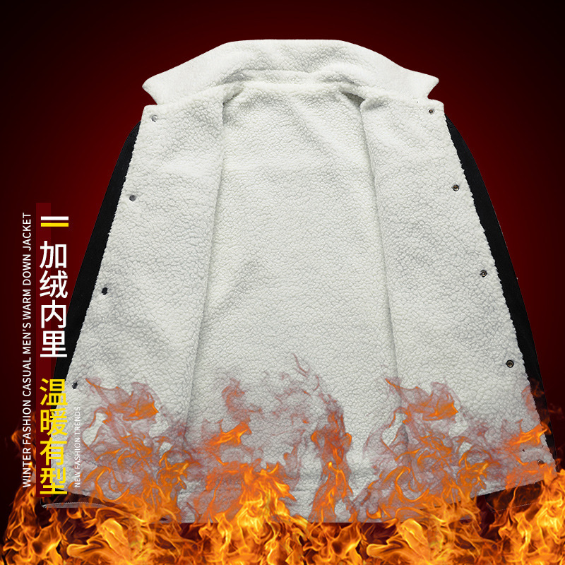 跨境爆款加厚羊羔绒休闲复古翻领工装夹克棉服灯芯绒外套日常百搭|undefined