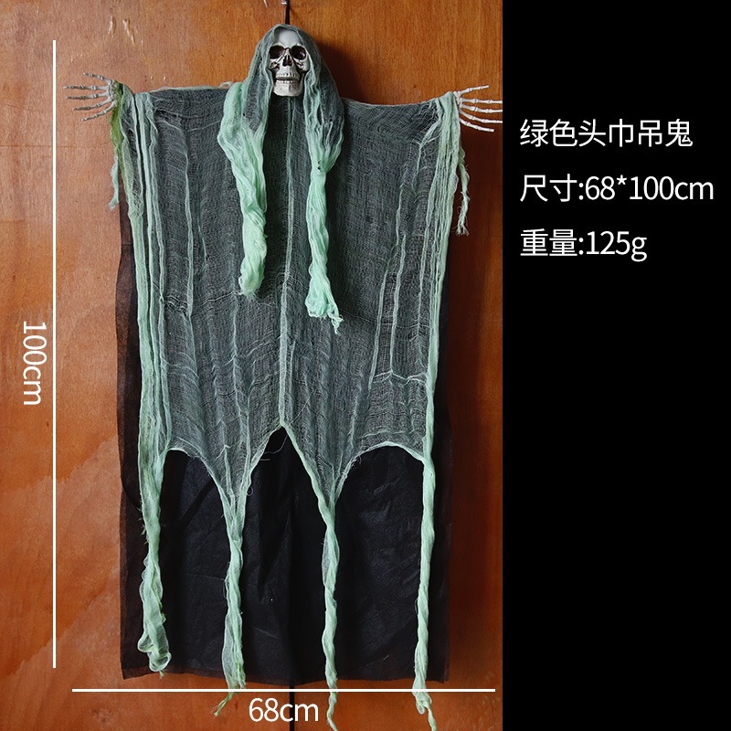 Halloween Horror Hanging Ghost Puerta Patio Puerta Colgar Decoración Esqueleto Ghost Festival Sala Secreta Grand Hanging Ghost Site Accessories Decoración image 9