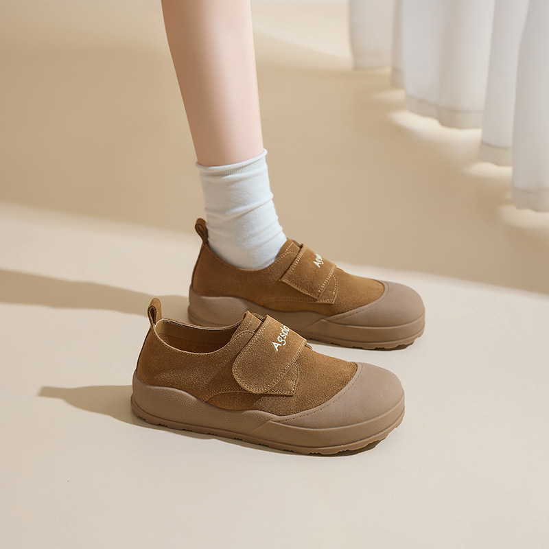 Zapatos de Dengbocken de la antigua león para mujeres 2025 nuevo otoño con suela gruesa todo incluido perezoso con un solo zapato con suela suave zapatos de soja