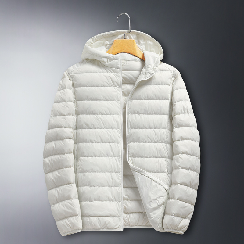 White Duck down Autumn and Winter Women's Outdoor Casual Windproof Lightweight Warm 90 down Hooded down Jacket Sports Top Jacket