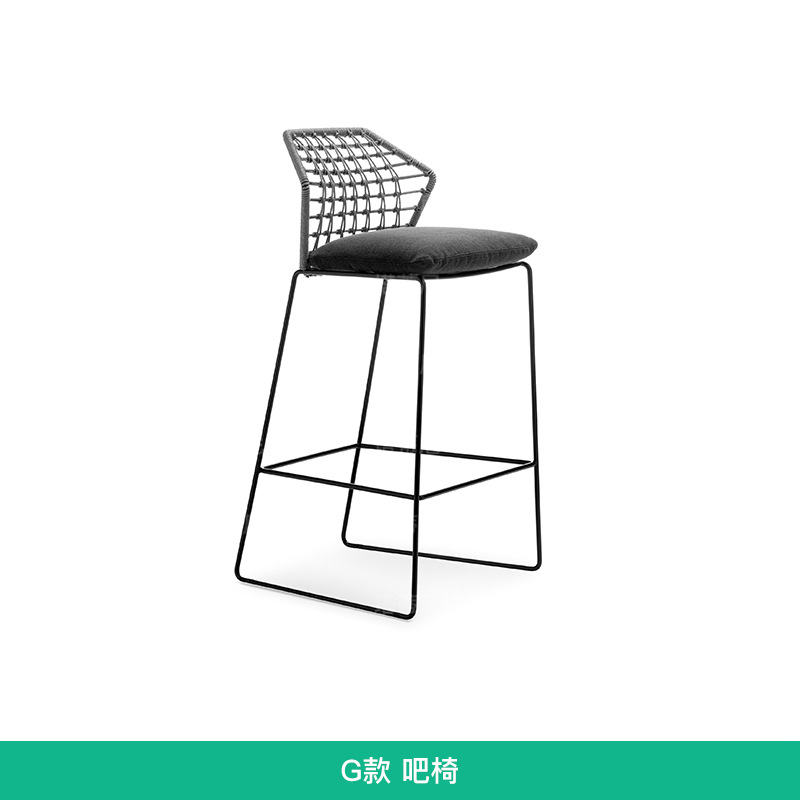 silla de bar al aire libre patio alojamiento creativo muebles de aleación de aluminio al aire libre a prueba de agua silla alta de caña image 12