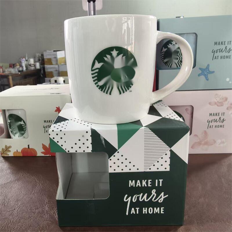 White Mug for Dropshipping, 2024 New Model, New Year Gift Box, Ceramic Coffee Cup 370ml