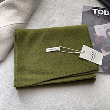 出口韩国原单高货野蕨绿进口全羊毛针织保暖围巾2025冬季新款围脖