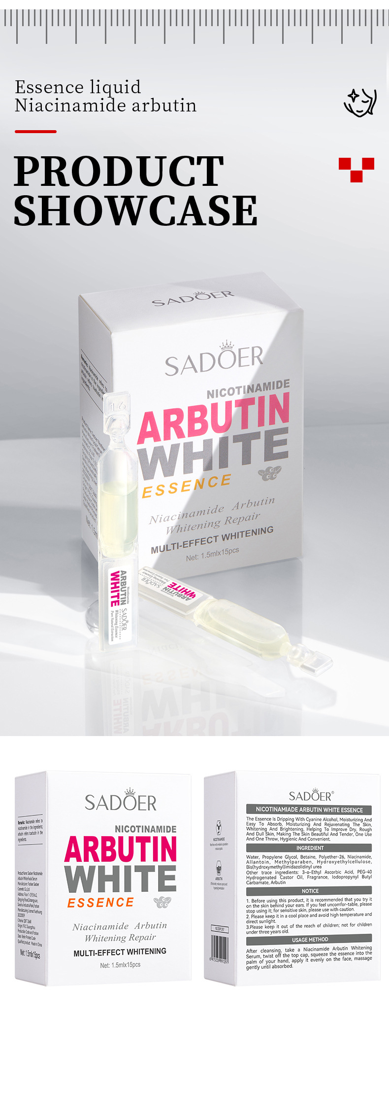 Englisch SADOER Alle Niacinamide Arbutin Whitening Sekundäre Throwing Essence Liquid Hydrating und Feuchtigkeitsspendende_voghion.com