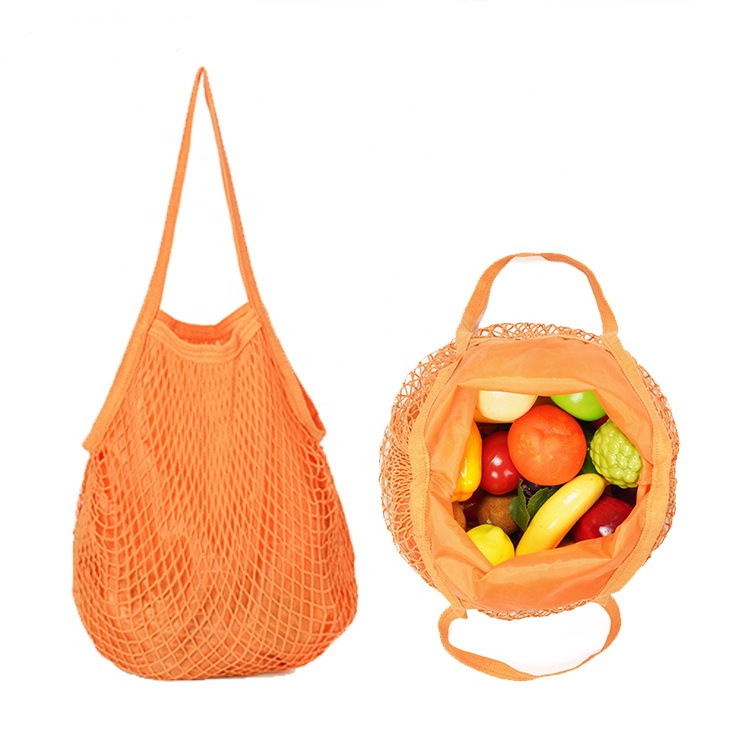 拼色内衬大网兜时尚挂肩包包旅游逛街购物袋加厚手提编织包棉网袋