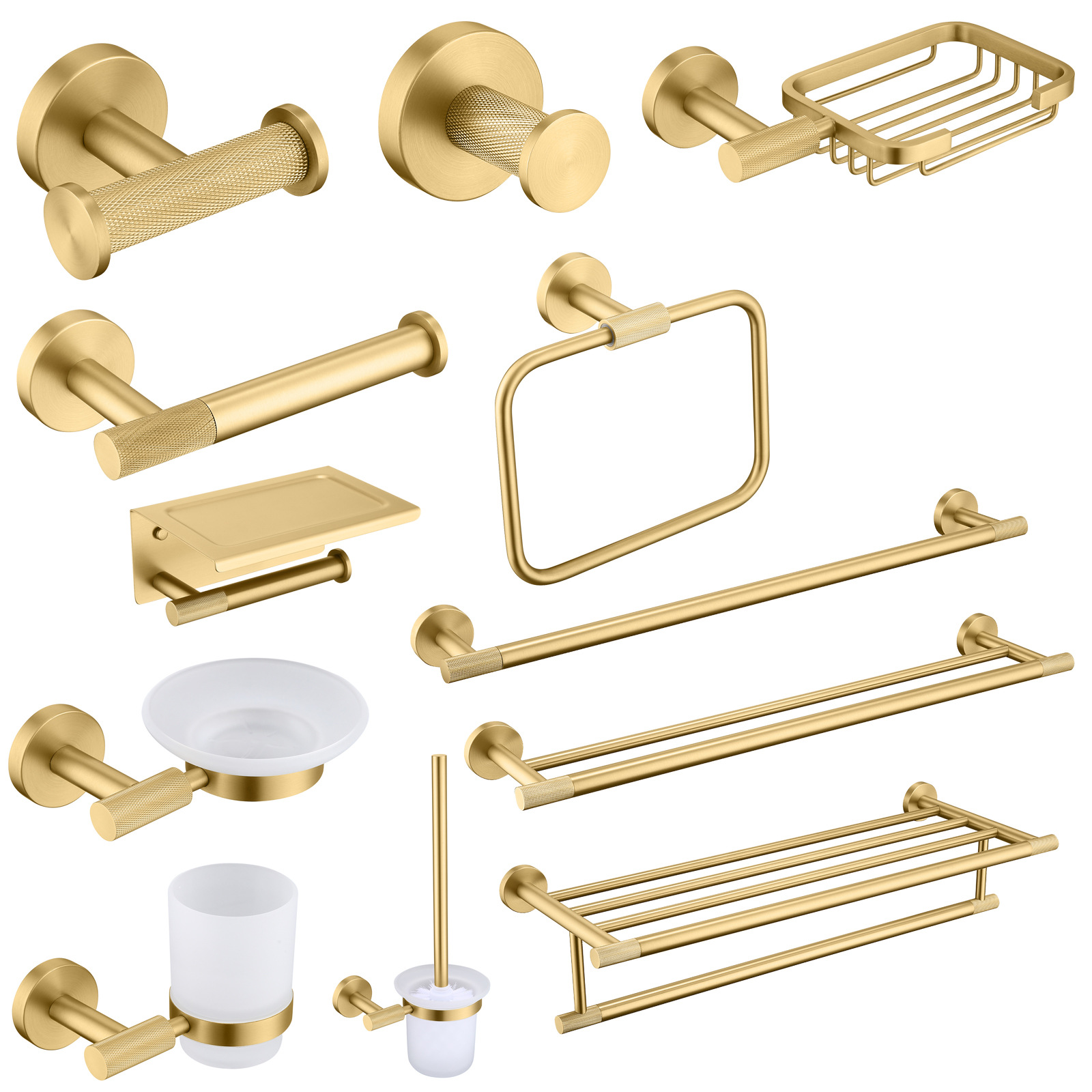 HIDEEP household bathroom stainless steel perforated towel bar single pole toilet tissue holder hook bathroom pendant