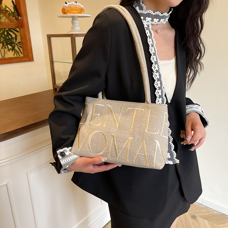 Gentlewoman Braided Ballet Bag 2025 New Letter Embroidered Underarm Bag Niche Shoulder Bag