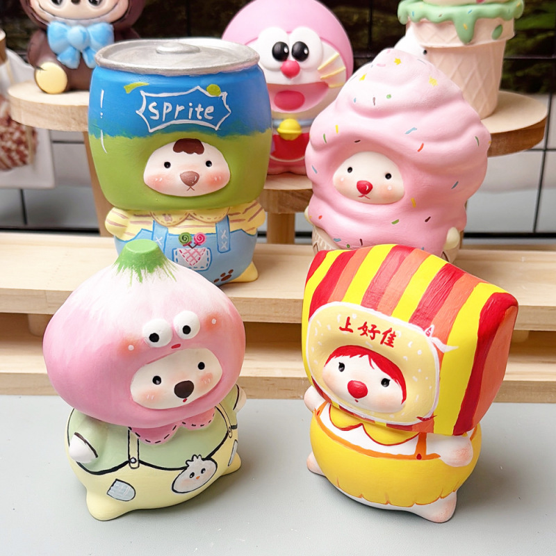[99% flawless] backpack bear aromatherapy plaster doll DIY homemade handmade graffiti doll ornaments
