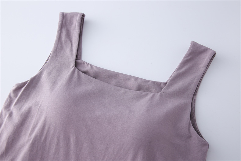 175g Weight Cotton, Spandex, Modal Fabric Type Long Top Length Vest Tops Type Vest Bra Style Holiday, Daily Occasion Square Neck Neckline Slim Fit Type Solid Color Pattern Summer, Spring Season Women's Gender Casual Style Wholesale Women's Casual Solid Color Tank Tops 5