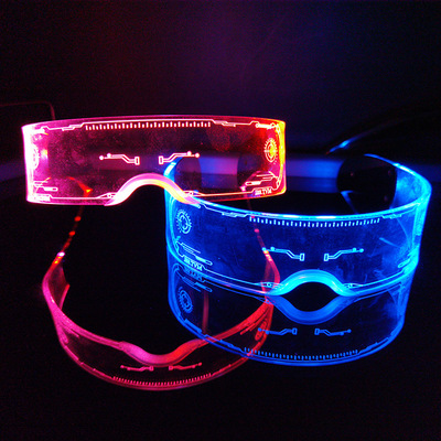 Cross border Colorful science and technology glasses party Cheer luminescence glasses Acrylic Goggles Nightclub bar Disco dancing Formulate