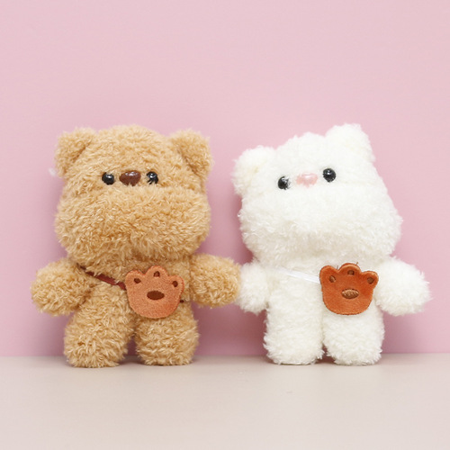 Plush toys, cute bear dolls, rabbit dolls, girls school bags, small pendants, keychain dolls wholesale