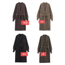 欧美风亚马逊速卖通爆款时尚潮流百搭多色休闲金丝线腰带针织大衣