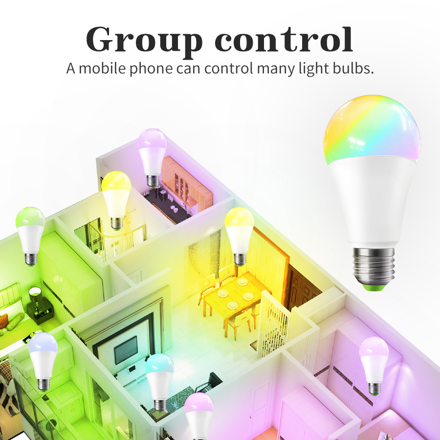 Homekit bombilla inteligente MFI certificado Apple SIRI control de voz WiFi bombilla inteligente lámpara RGBCW15W