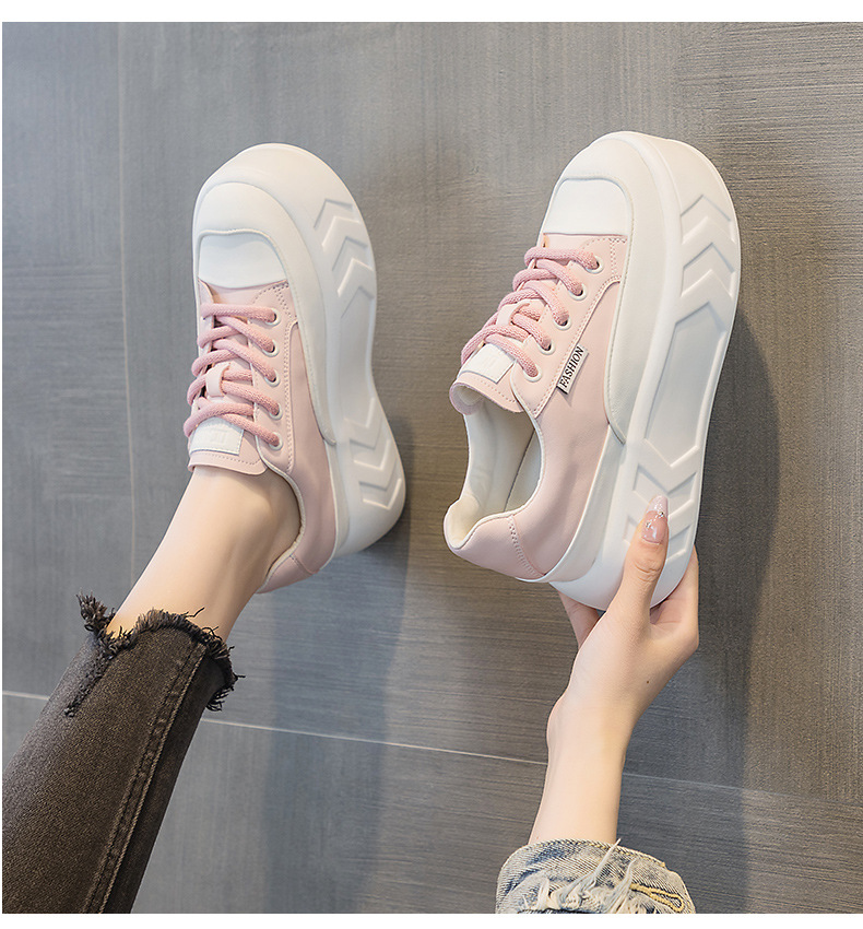Giày sneaker nữ đế dày tăng chiều cao da bò mùa xuân 2025 — M2315 Màu mơ, M2315 màu trắng, M2315-1 mặt lưới màu trắng, M2315-1 mặt lưới màu hồng chi tiết 29