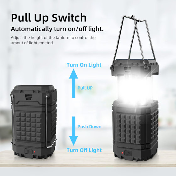 Amazon solar hand-cranked camping light LED portable light outdoor camping light 5000 mA usb charging treasure CE