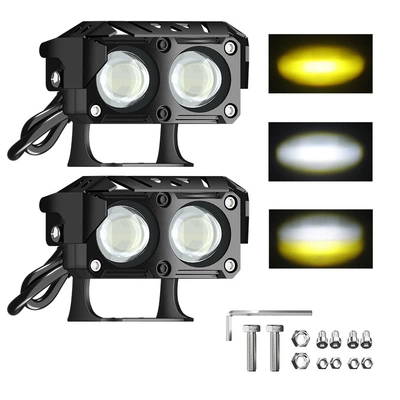 Cross-Border Hot-Selling Motorcycle Led Motorcycle headlights, headlights - two-beads-with-cover
