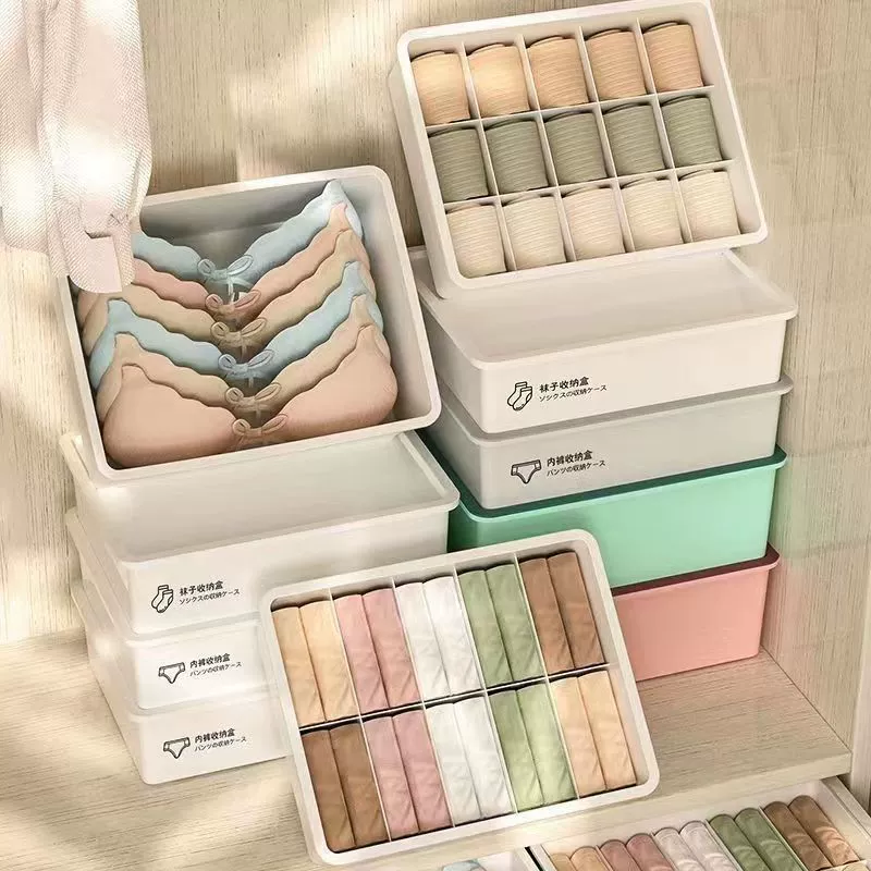 Underwear, storage box, socks, capacious storage system, bra, shorts, three-in-one