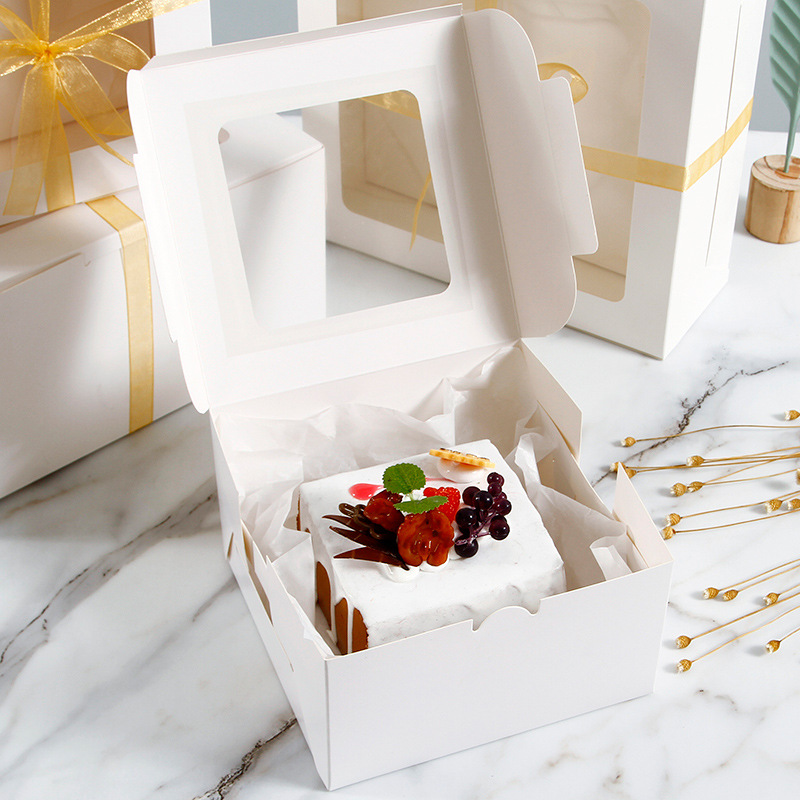 Caja de pastel de queso horneado 4 / 6 / 7 / 8 / 10 pulgadas Qifeng Baskemousse caja de embalaje de lasana pequeña caja de punto oeste