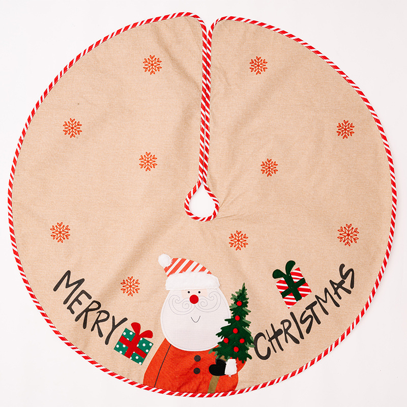 Suprimentos de decoração de Natal Haowei linho velho boneco de neve remendo saia de árvore velha árvore de Natal ao redor decoração de árvore de Natal_voghion.com