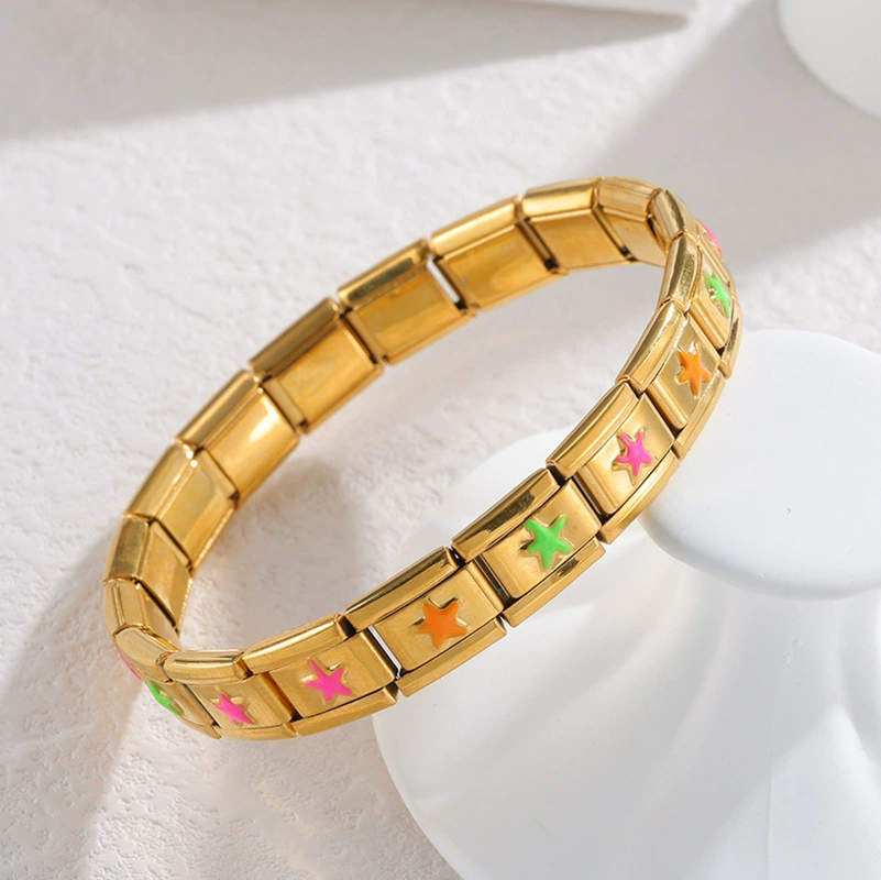 Elastic module, creative bracelet, universal jewelry for men and women stainless steel, Italy, print, three colors