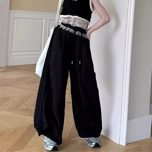 New Trendy Cargo Pants for Girls, Spring and Autumn 2025, Children's Lace Pants, Korean Style for Girls