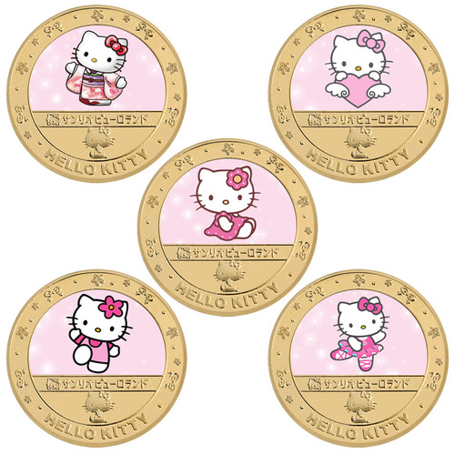 HelloKitty commemorative coins Hello Kitty anime peripheral commemorative coins die-cast badges gifts