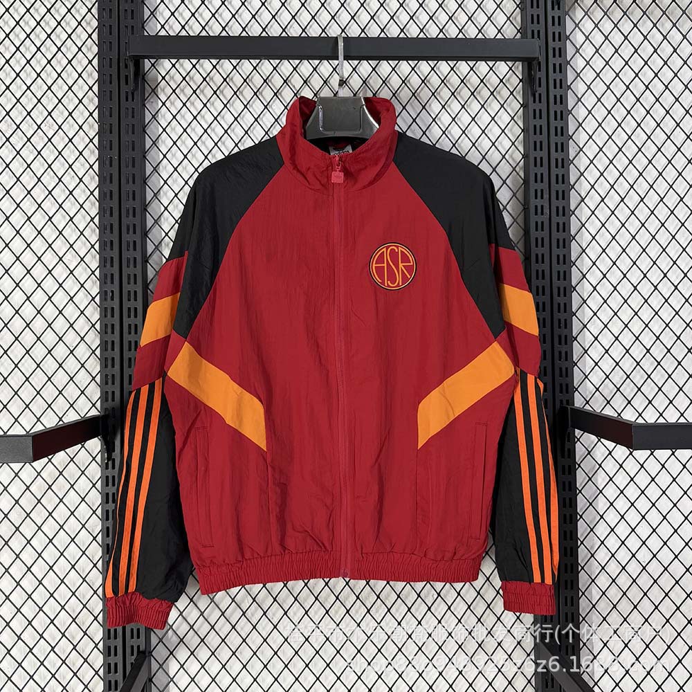 AC Roma 25/26 season match jacket, sports casual long-sleeve training wear, warm-up jacket, football apparel