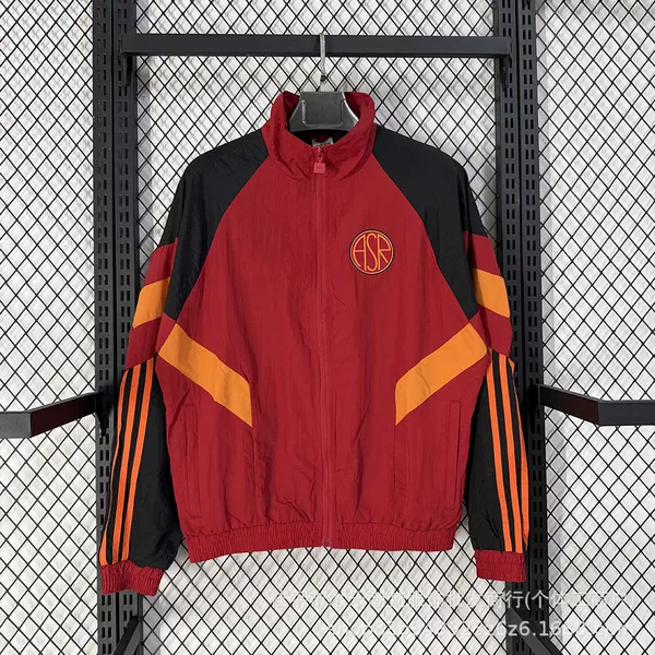 AC Roma 25/26 season match jacket, sports casual long-sleeve training wear, warm-up jacket, football apparel