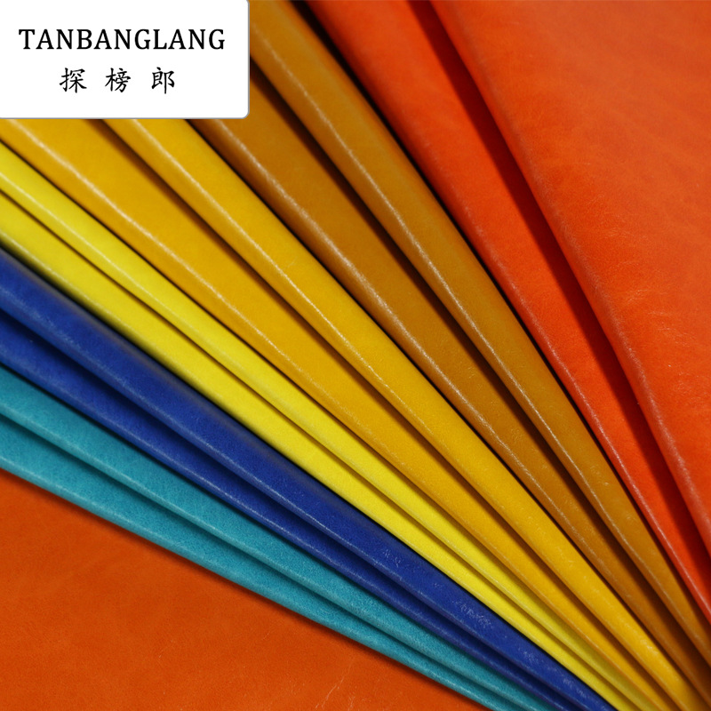 厂家现货批发复古油蜡皮加厚pu汽车内饰超纤皮革沙发家具人造革