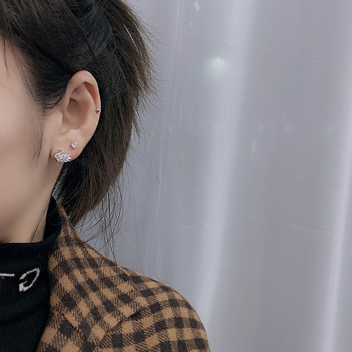 2024 trendy women's fashion six-piece set small earrings 925 silver needle set earrings for women 77246