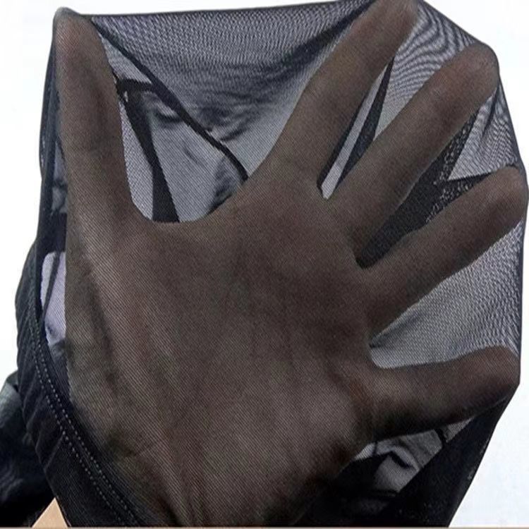 Verano delgado gran tamaño de cintura alta tela leggings negro pie pantalones anti-hock pantalones de tela de tela de tela de mujer