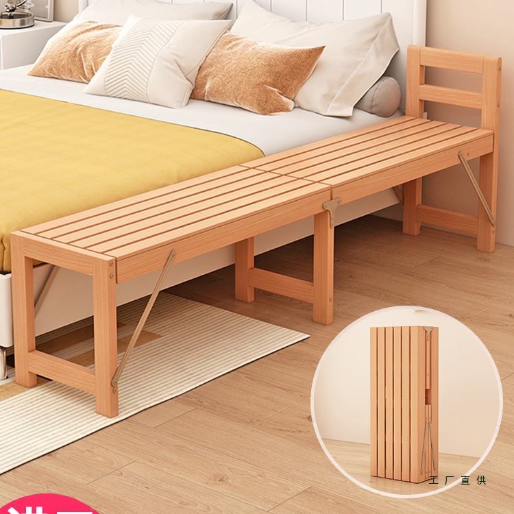 Beech Wood Children's Splicing Bed Solid Wood Foldable Baby Crib with Guardrails Expandable Bed Plus Bed Adults Can Sleep Bedside Bed